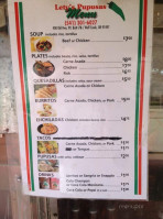 Lety's Pupusas menu