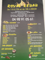 Royal Kebab menu