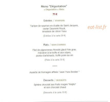 Le Savoie menu