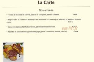 Le Grand Comptoir du Cours menu