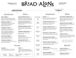 Bread Alone Bakery menu