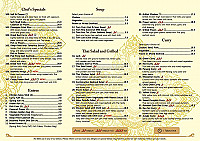 Thai Cuisine menu