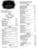 Amato's Pizza Pasta menu