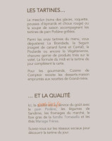 Cuisine de Comptoir menu