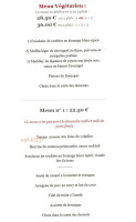 Relais du Cor d'Argent menu