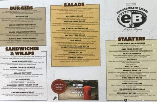 Embers Brew House menu