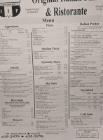 Original Italian Pizza menu