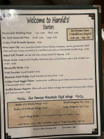 Harolds Inn Tavern menu