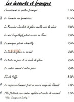 A La Truite menu