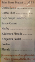 Le Griffe Plus menu