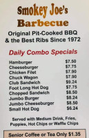 Smokey Joe's Barbecue menu