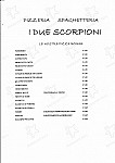 I Due Scorpioni menu