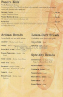 Panera Bread menu