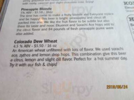 Capital Creek Brewery menu