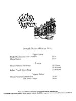 Stouch Tavern menu