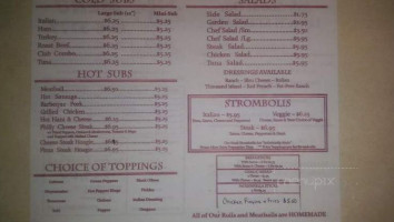 Steve-o's Pizza menu