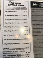 Wing Kings menu