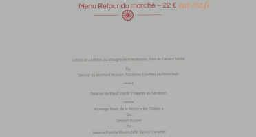 Hôtel De La Poste menu