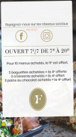 Boulangerie Feuillette menu