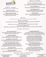 Stella Pasta Bakery menu