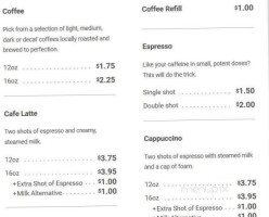 Daily Dose Cafe menu