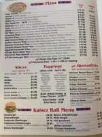 Palmerton Pizza menu