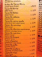 Tacos Picantes menu