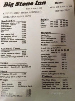 Big Stone Inn menu