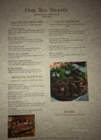 One Ten Tavern menu