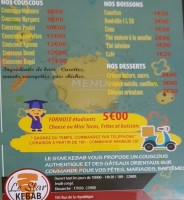 Le Star Kebab menu