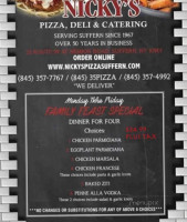 Nicky's Pizza Heroes Shop menu