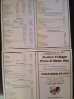 Italian Village Pizza Beer menu