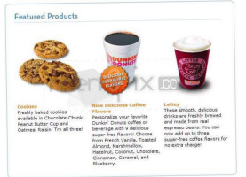 Dunkin Donuts menu