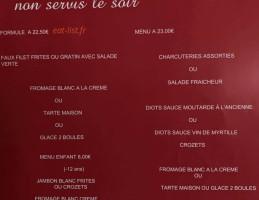 Auberge Du Grand Colombier menu