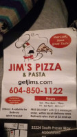 Jim's Pizza Abbotsford menu