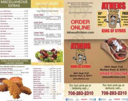 Athens Gyros menu