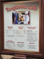 Tangierine Cafe menu