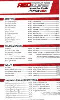 Red Zone Sports Bar & Grille menu