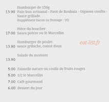 Le Comptoir De L'industrie menu