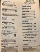 Joe's Italian Grill And menu