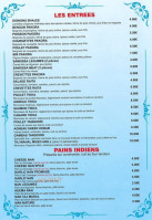 Le Taj Mahal menu