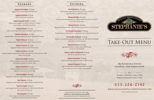 Stephanie's Italian menu