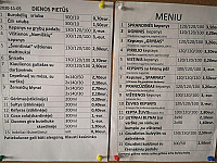 Valgykla Tomalina menu