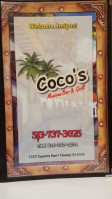 Coco's Mexican menu