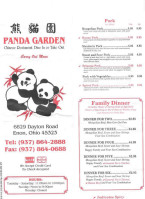 Panda Garden menu