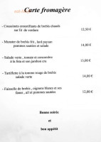 La Table Villoise menu