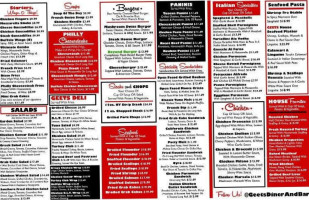 Geet's Diner menu