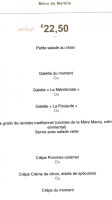 Le Marélie menu