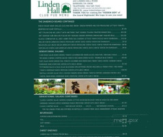 Linden Hall menu