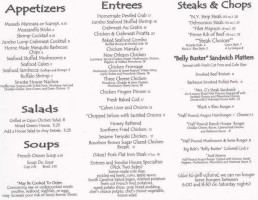 Charlie Weaver's menu